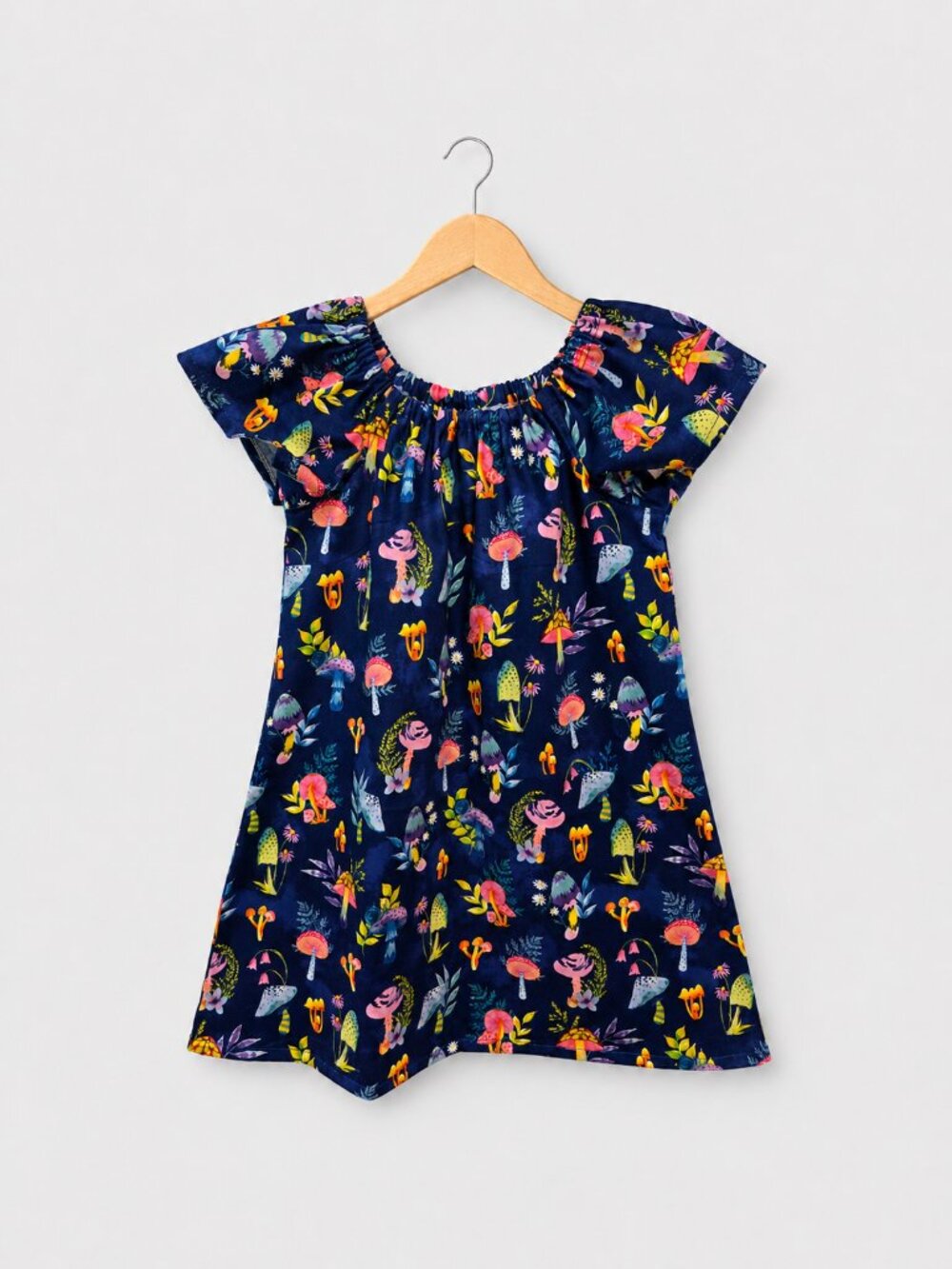 Flowers & mushrooms girls dress Girls peasant dress Girls dress Colorful dress